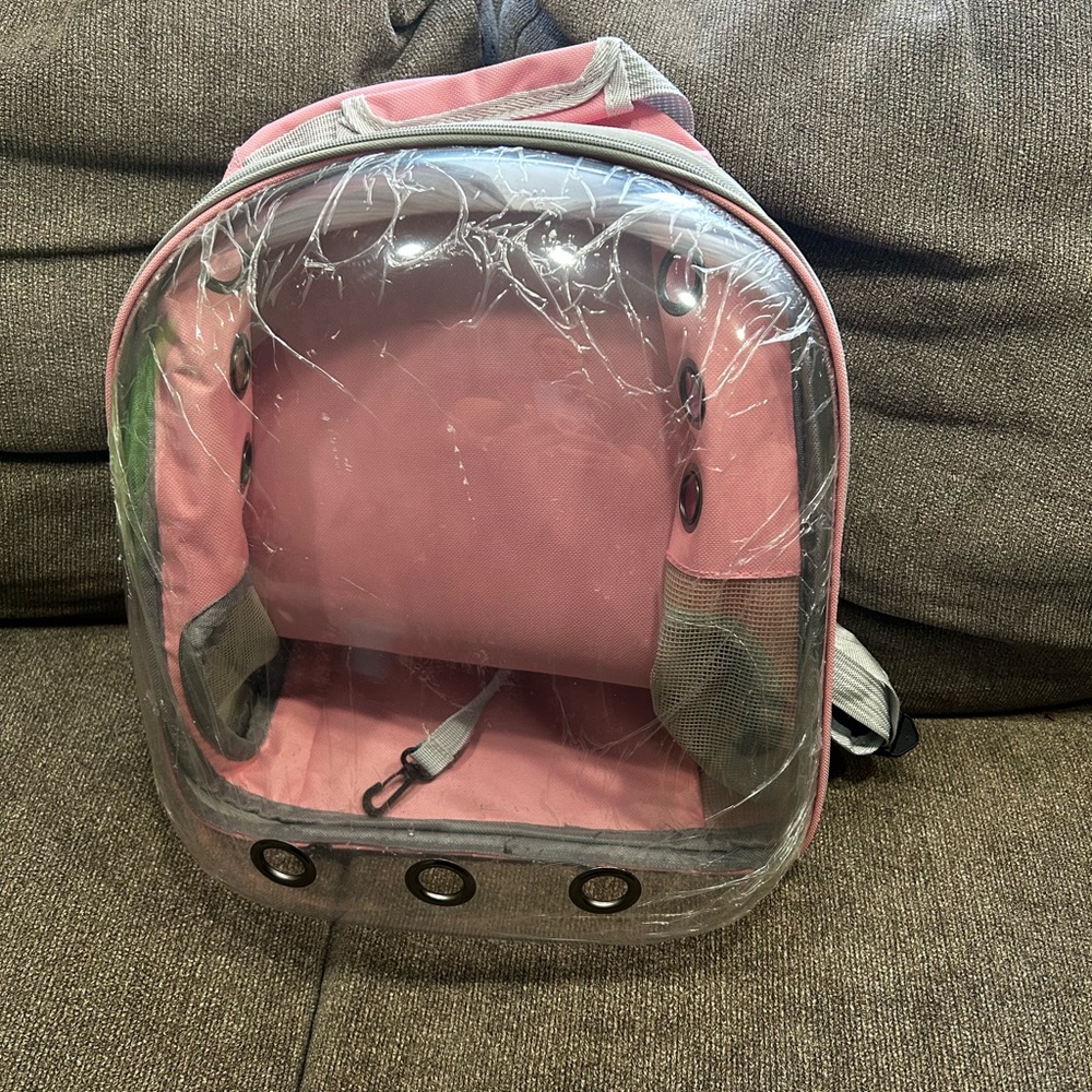 Pink Pet Carrier Backpack with Clear Bubble Window